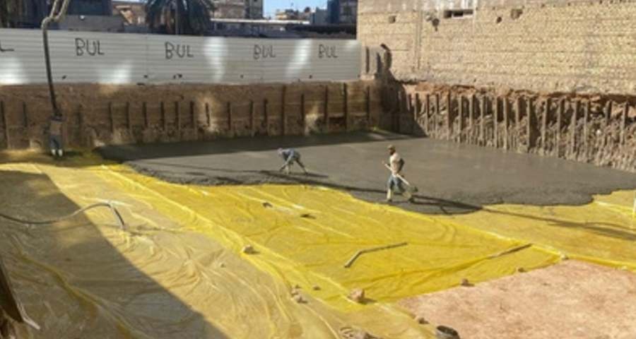 Foundation concrete work at the Hussainiya