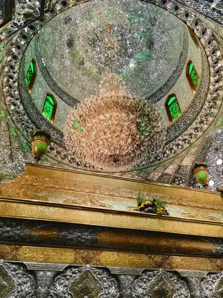 The luminous interior of the Holy Shrine